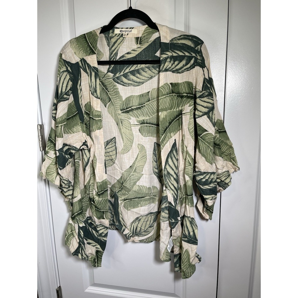 Rip Curl Coco Beach Kimono Blush Womans Medium Cardigan Botanical Surf Beach